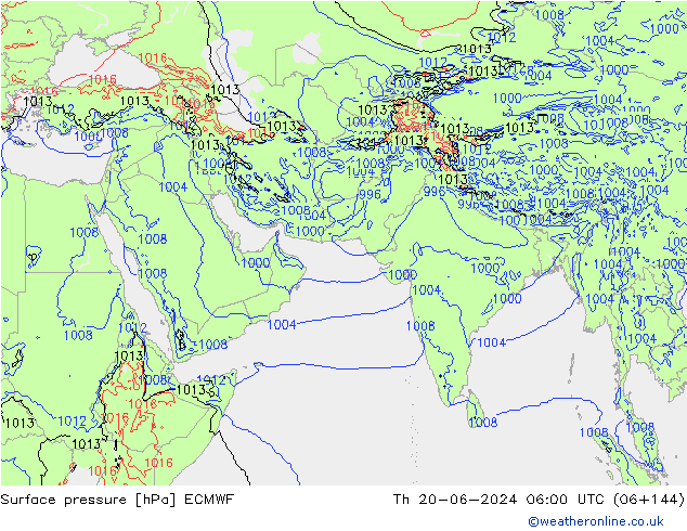 Bodendruck ECMWF Do 20.06.2024 06 UTC