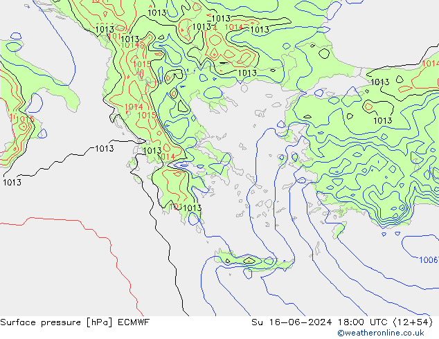 Bodendruck ECMWF So 16.06.2024 18 UTC