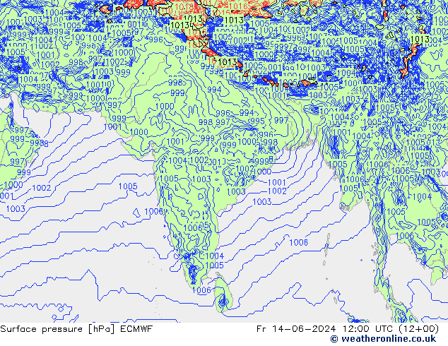 pression de l'air ECMWF ven 14.06.2024 12 UTC