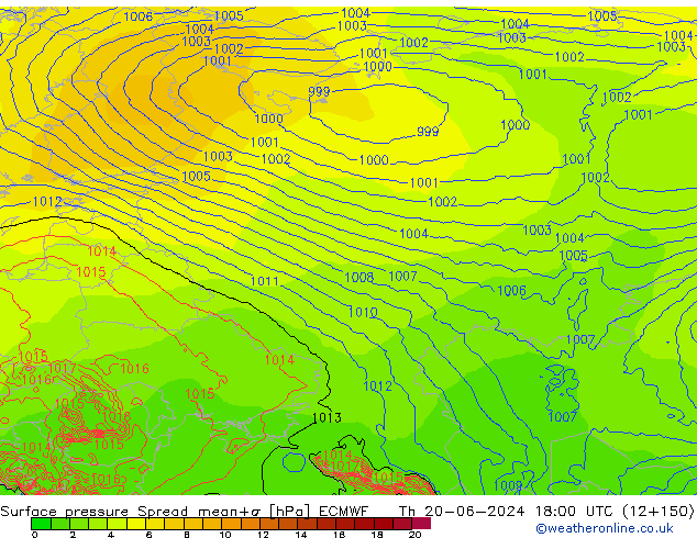 Yer basıncı Spread ECMWF Per 20.06.2024 18 UTC