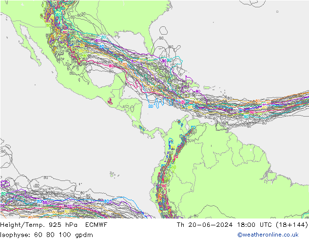 Height/Temp. 925 гПа ECMWF чт 20.06.2024 18 UTC