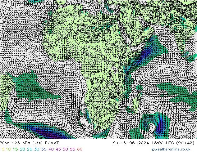 Wind 925 hPa ECMWF Su 16.06.2024 18 UTC