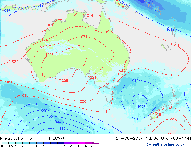 Yağış (6h) ECMWF Cu 21.06.2024 00 UTC