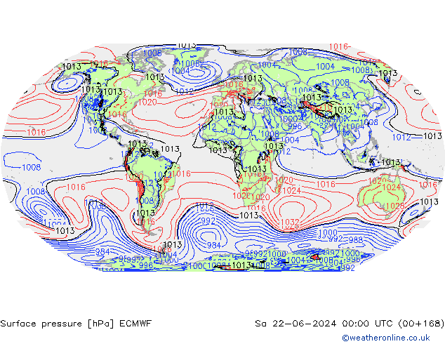 pression de l'air ECMWF sam 22.06.2024 00 UTC
