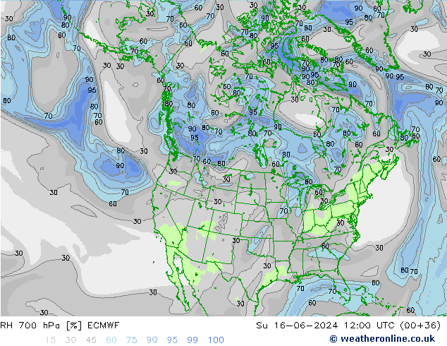 RH 700 hPa ECMWF  16.06.2024 12 UTC