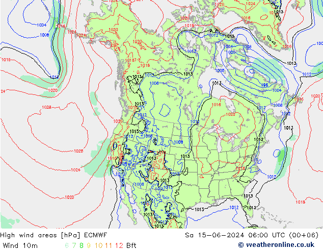 High wind areas ECMWF sab 15.06.2024 06 UTC