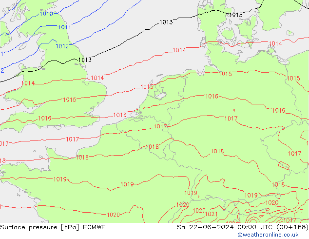 Luchtdruk (Grond) ECMWF za 22.06.2024 00 UTC