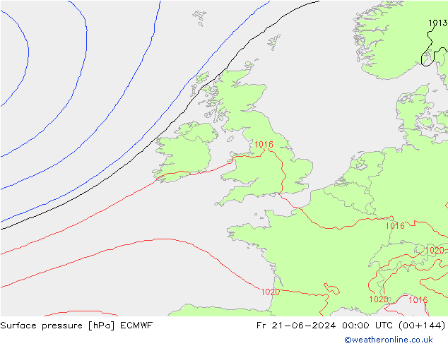 Luchtdruk (Grond) ECMWF vr 21.06.2024 00 UTC