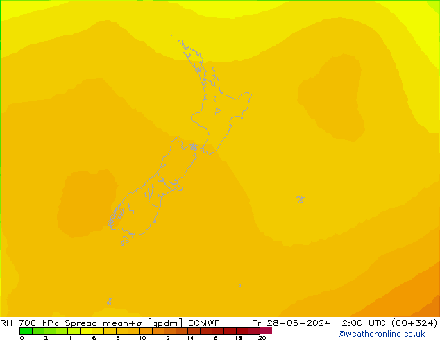700 hPa Nispi Nem Spread ECMWF Cu 28.06.2024 12 UTC