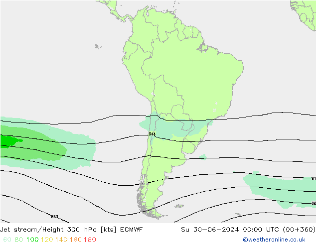 Jet stream/Height 300 hPa ECMWF Ne 30.06.2024 00 UTC