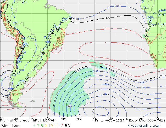 Izotacha ECMWF pt. 21.06.2024 18 UTC