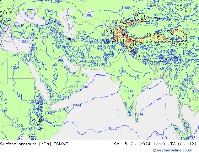 Luchtdruk (Grond) ECMWF za 15.06.2024 12 UTC