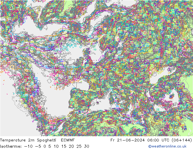 Temperaturkarte Spaghetti ECMWF Fr 21.06.2024 06 UTC