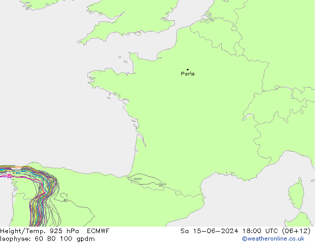 Height/Temp. 925 hPa ECMWF  15.06.2024 18 UTC