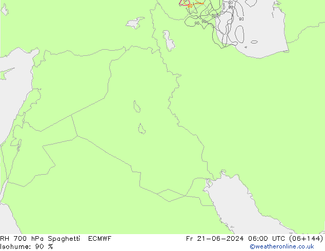 RV 700 hPa Spaghetti ECMWF vr 21.06.2024 06 UTC