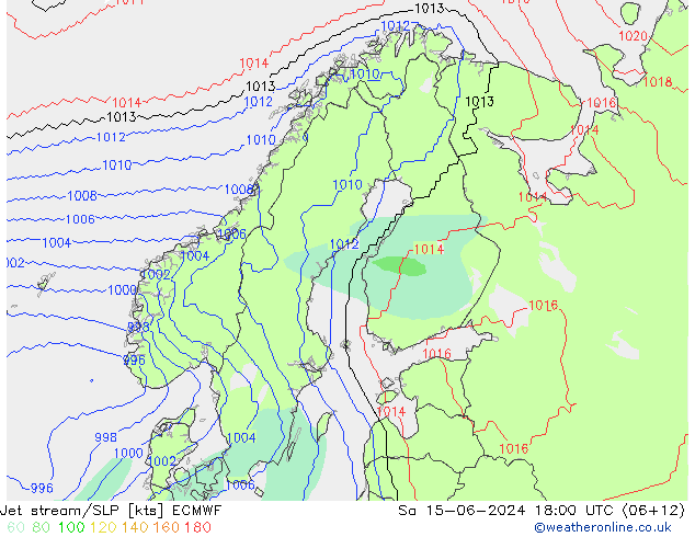 Polarjet/Bodendruck ECMWF Sa 15.06.2024 18 UTC