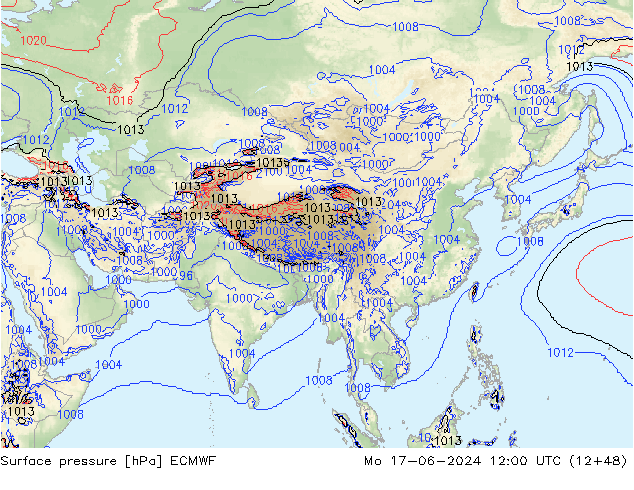 pression de l'air ECMWF lun 17.06.2024 12 UTC