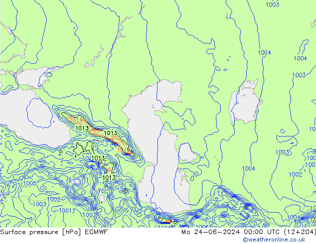 Bodendruck ECMWF Mo 24.06.2024 00 UTC