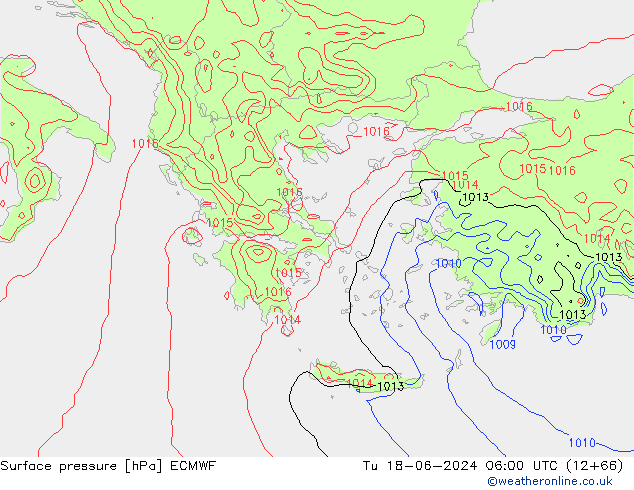 ciśnienie ECMWF wto. 18.06.2024 06 UTC