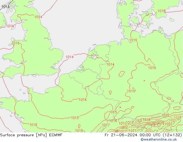 Bodendruck ECMWF Fr 21.06.2024 00 UTC