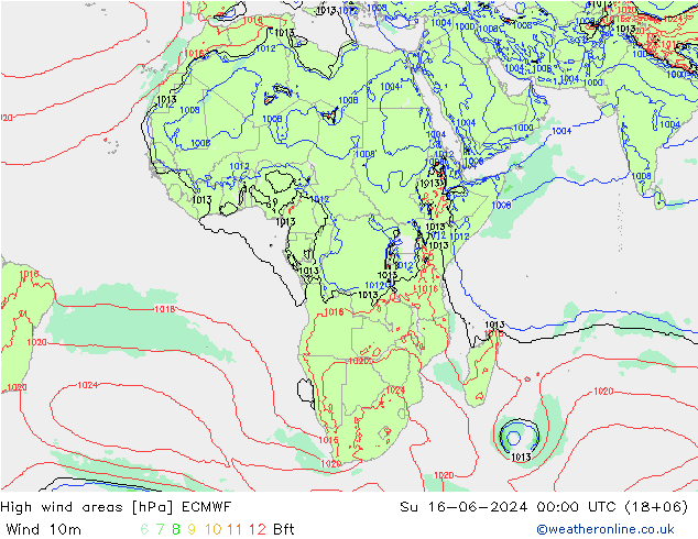 Windvelden ECMWF zo 16.06.2024 00 UTC