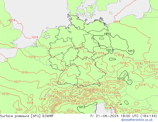 pression de l'air ECMWF ven 21.06.2024 18 UTC