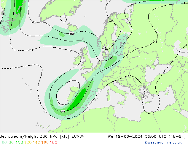 高速氣流 ECMWF 星期三 19.06.2024 06 UTC