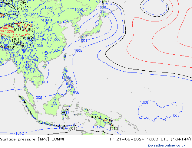 pression de l'air ECMWF ven 21.06.2024 18 UTC