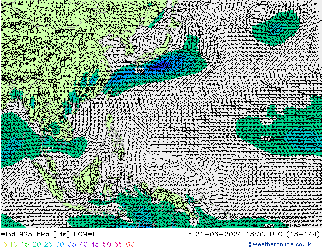 Wind 925 hPa ECMWF Pá 21.06.2024 18 UTC