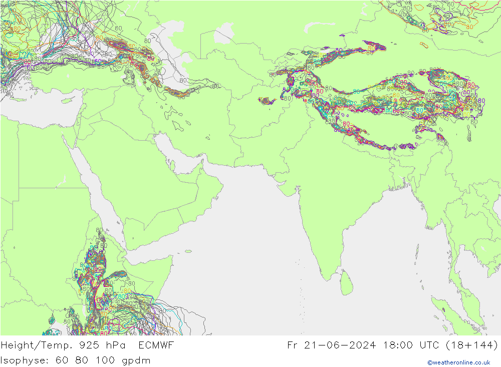 Height/Temp. 925 hPa ECMWF Fr 21.06.2024 18 UTC