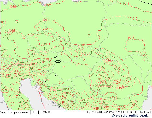 приземное давление ECMWF пт 21.06.2024 12 UTC