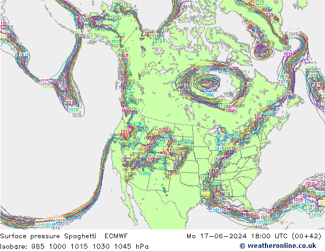 Yer basıncı Spaghetti ECMWF Pzt 17.06.2024 18 UTC