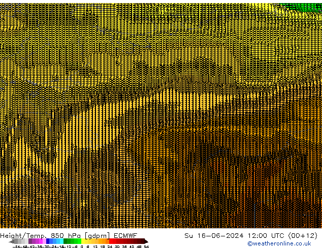 Yükseklik/Sıc. 850 hPa ECMWF Paz 16.06.2024 12 UTC