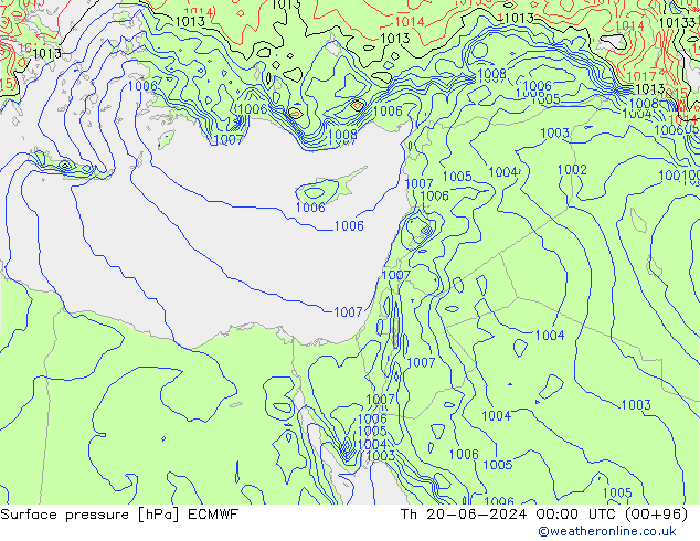 Bodendruck ECMWF Do 20.06.2024 00 UTC