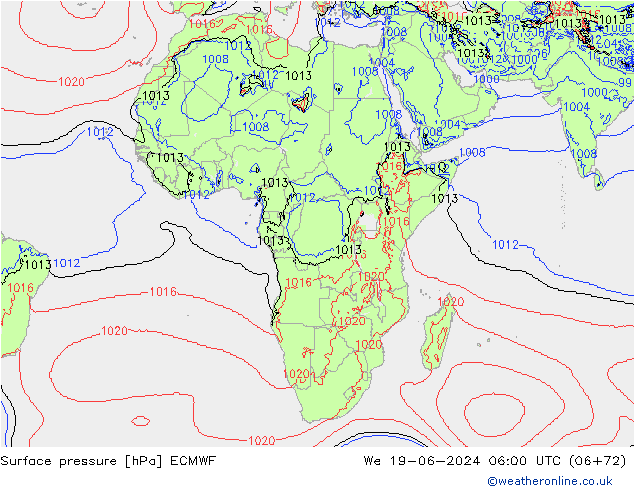 pression de l'air ECMWF mer 19.06.2024 06 UTC