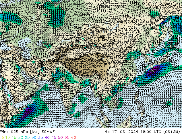 Wind 925 hPa ECMWF Mo 17.06.2024 18 UTC
