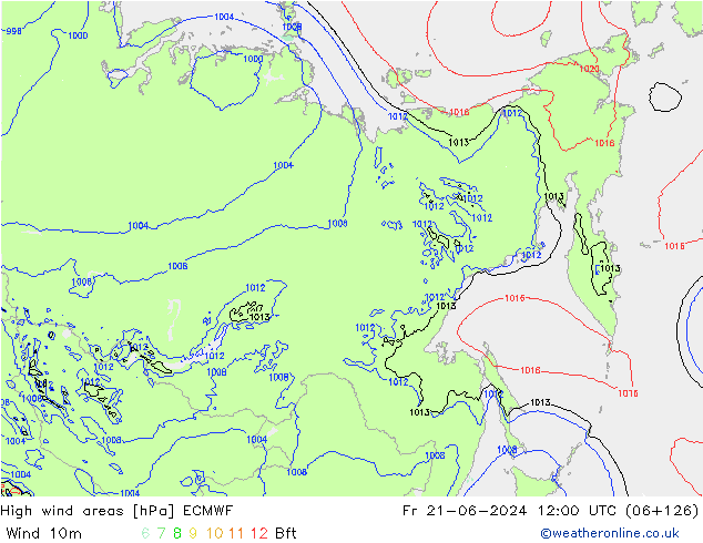 High wind areas ECMWF Sex 21.06.2024 12 UTC