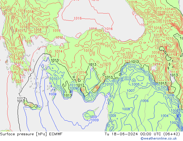 Yer basıncı ECMWF Sa 18.06.2024 00 UTC