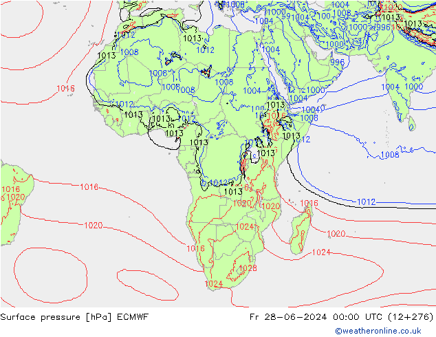 Surface pressure ECMWF Fr 28.06.2024 00 UTC