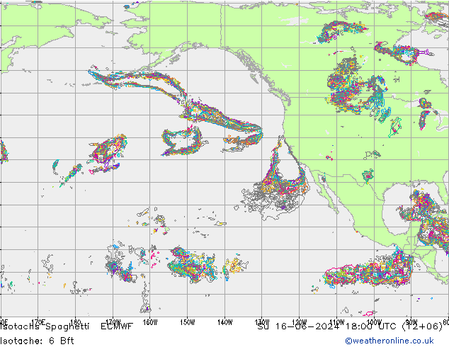 Isotachs Spaghetti ECMWF Вс 16.06.2024 18 UTC