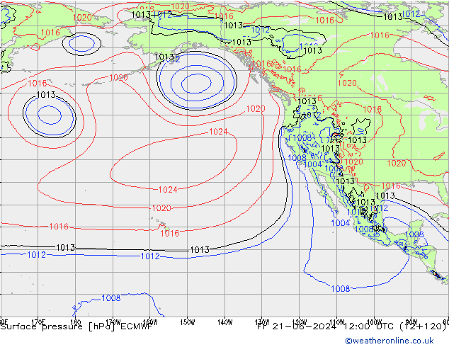 приземное давление ECMWF пт 21.06.2024 12 UTC
