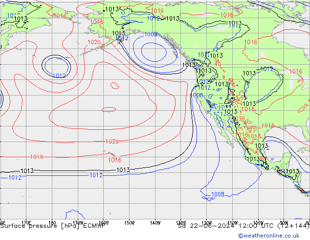 Atmosférický tlak ECMWF So 22.06.2024 12 UTC