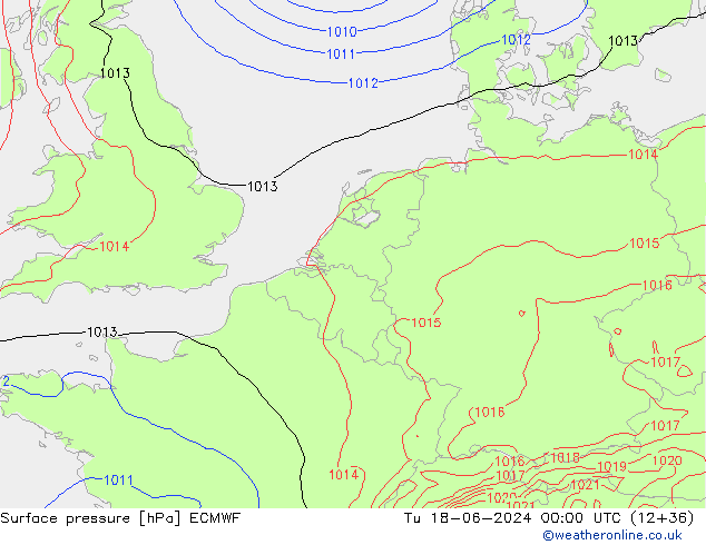 Luchtdruk (Grond) ECMWF di 18.06.2024 00 UTC