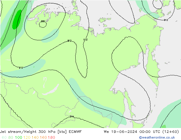 Straalstroom ECMWF wo 19.06.2024 00 UTC