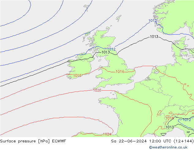 pression de l'air ECMWF sam 22.06.2024 12 UTC