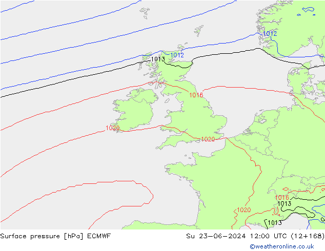 ciśnienie ECMWF nie. 23.06.2024 12 UTC