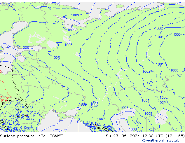 pression de l'air ECMWF dim 23.06.2024 12 UTC