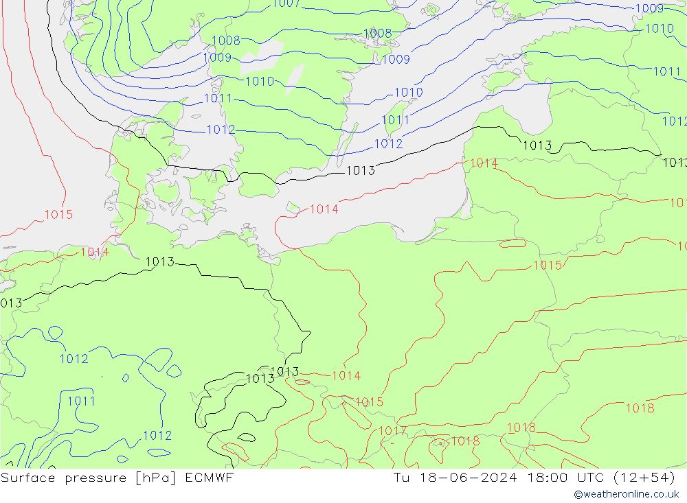 pression de l'air ECMWF mar 18.06.2024 18 UTC