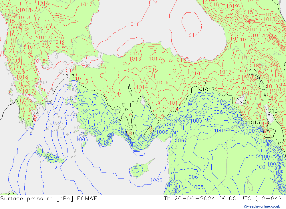 pression de l'air ECMWF jeu 20.06.2024 00 UTC