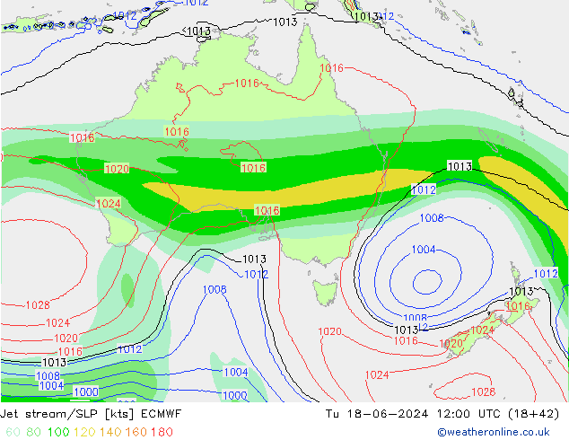 Jet Akımları/SLP ECMWF Sa 18.06.2024 12 UTC